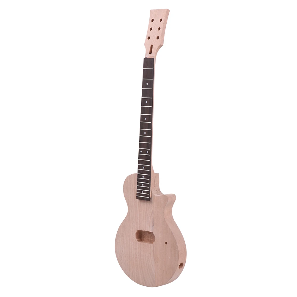 

ammoon Children LP Style Unfinished DIY Electric Guitar Kit Mahogany Body & Neck Rosewood Fingerboard Single Dual-coil Pickup