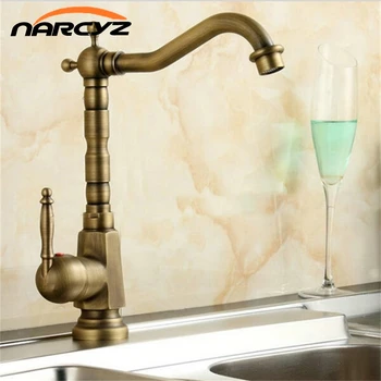 

Hot Sale Antique Brass Kitchen Faucet Swivel Bathroom Basin Sink Mixer Tap Faucet 1001