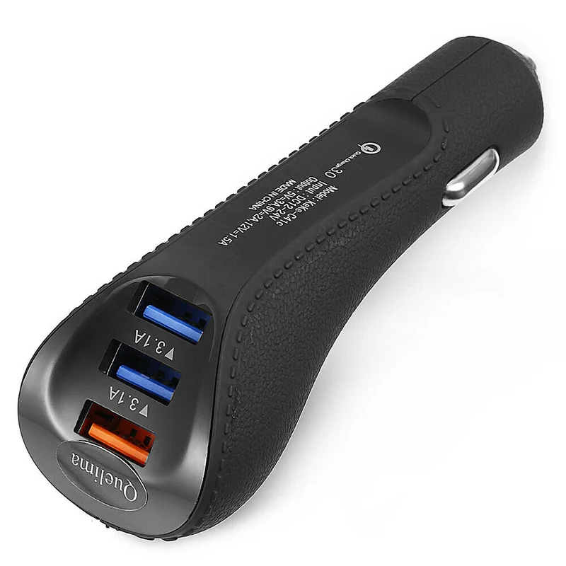 

3 Ports Quick Charge 3.0 Car Charger 3.1A USB Charger for IPhone Samsung Phone Adapter Car-styling Car Electronics Accessories