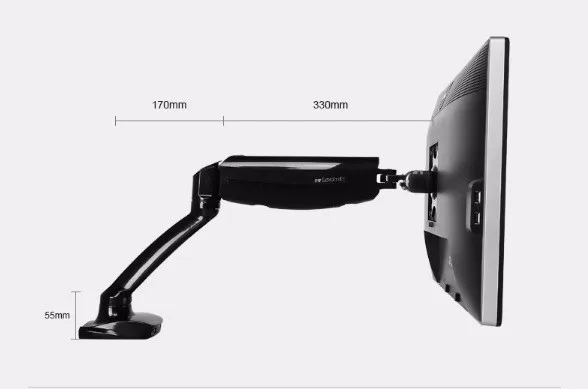 Loctek D5 1"-27" газ весна полный движения рабочего ТВ Крепление Держатель ЖК-монитора с 2 USB Порты и разъёмы загрузки 2-6.5kgs