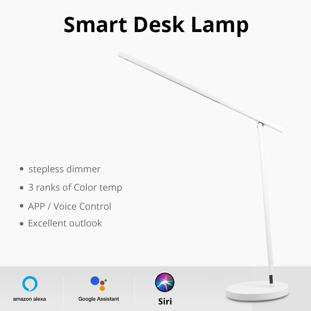 

WiFi LED Dimmer Desk Lamp APP Manual Touch Control Alexa Google Home Siri Voice Control White Table Light