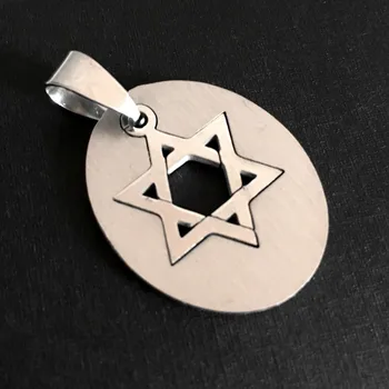 

Wholesale Men Stainless Steel Pendants Fashion Perosonality Magen David Hexagram Necklace Jewelry For Women&Men Size 2.1*2.6cm