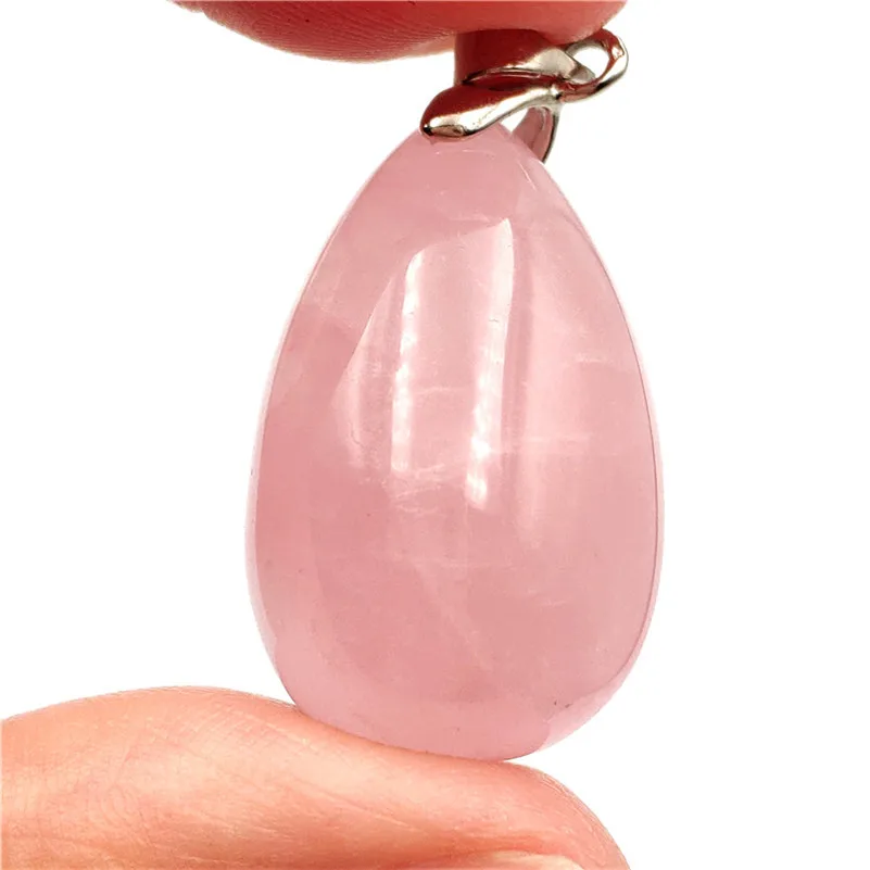 

Natural Rose Quartz Necklace Pendant Women Anniversary Crystal Healing Accessory 28x18x13mm Water Drop Fashion Pendant Jewelry
