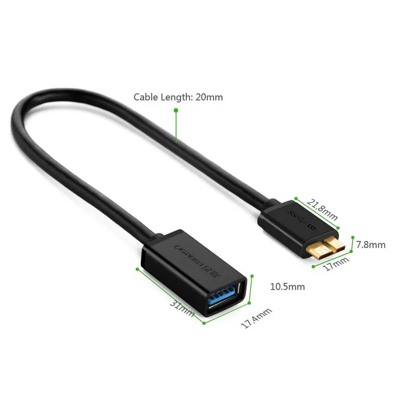 UGREEN Micro USB 3 0 OTG кабель адаптер к Женский Для Android Samsung Galaxy S5 Note Pro 12 2 Tab 2|otg usb adapter|otg