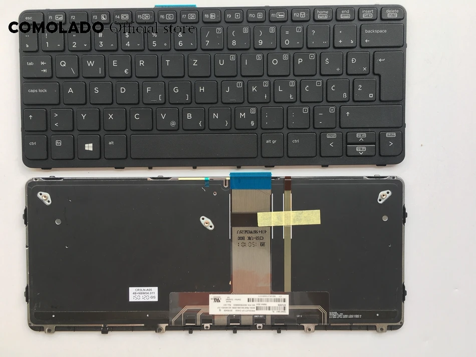 

WB West Balkans backlit Keyboard For HP Pro x2 612 G1 black with frame keyboard WB layout