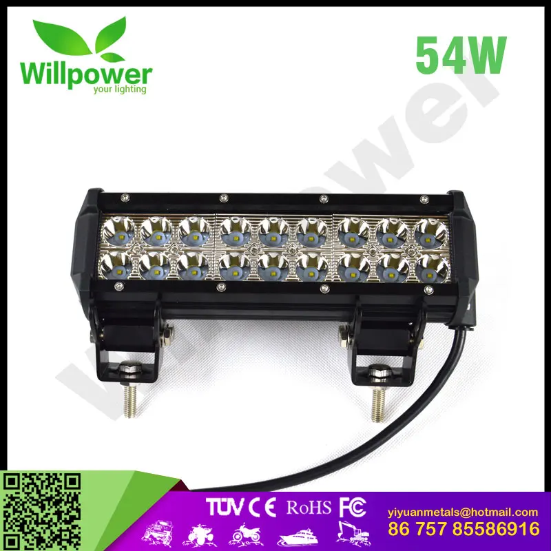 

Combo beam spot beam dual rows 12v 24V waterproof 9 inch 54W off road 4x4 car led work light bar driving light