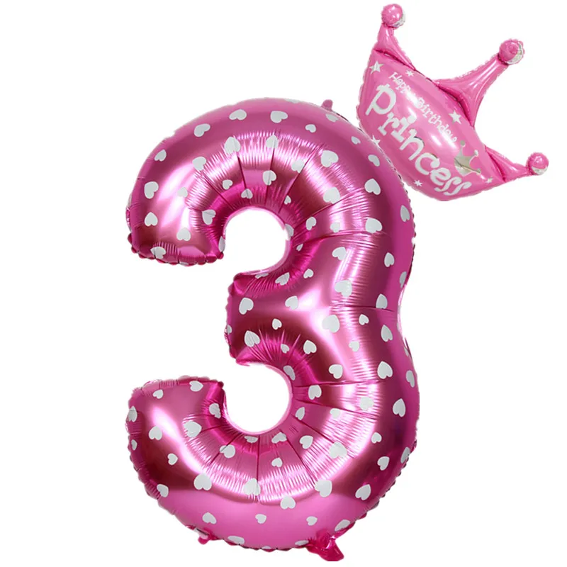 32 дюймов розовый и голубой номер 0-9 фольгированные шары цифры баллоны с гелием день рождения свадьбы декор воздушные шары события вечерние принадлежности - Цвет: pink 3