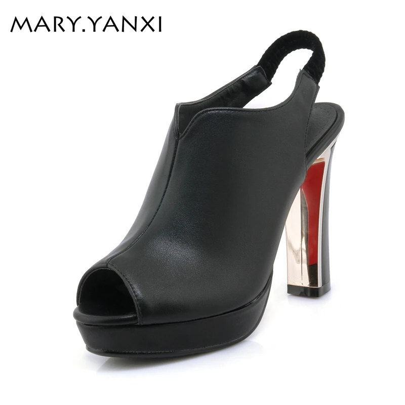Big size shoes women elastic band shoes peep toe high heels women sandals platform summer shoes