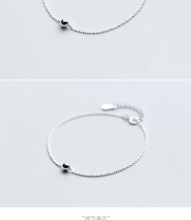 Trusta 925 пробы серебряные Модные женские ювелирные изделия Круглый браслет из бисера 16 см для подарка девушки леди DS322