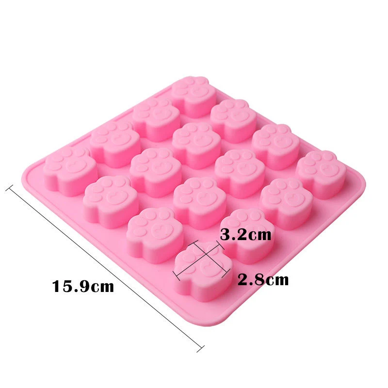 16-Capvity Cute Pet Cat Dog Paws Mold Silicone Cookie Chocolate Mould DIY Cake Decorative Tools
