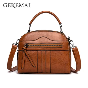 

Famous Luxury Ladies Handbags Vintage Leather Female Shoulder Crossbody Bags for Women Boston Sac A Main Femme Designer Tote Bag