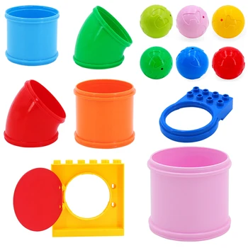 

Diy Playground Pipes Sides Swing Building Blocks Baby Toys for Children Compatible with Blocks Duploed Parts Educational Toys