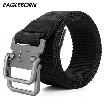 

EAGLEBORN Military Equipment Tactical Belt Man Double Ring Buckle Thicken Canvas Belts for Men Waistband Designer Belt Men Gift