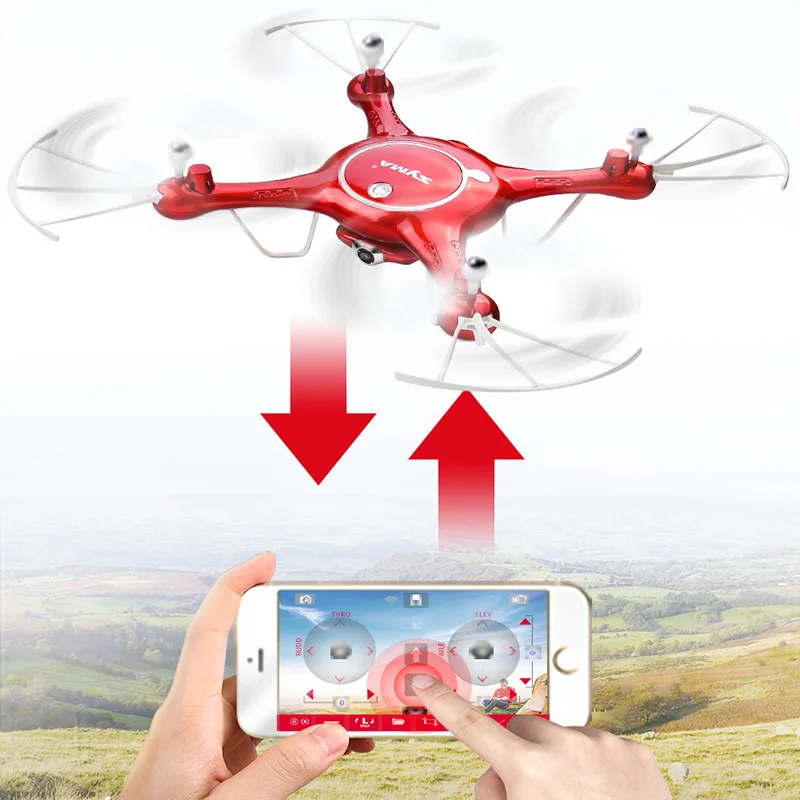 SYMA X5UW RC Drone Quadrocopter With HD Camera WiFi 720P FPV Real-time Smart Phone Control Helicopter Drone With 4G Memory Card