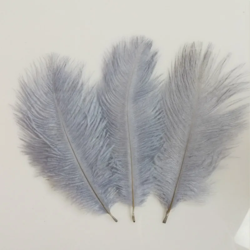 

Hot! 100 Pcs Natural 15-20cm / 6-8 inch gray Color Ostrich Feathers ostrich plumes for party wedding decorative