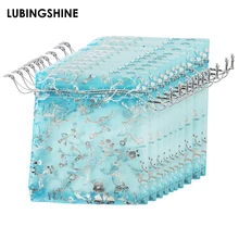 50 шт./лот, высокое качество, модные цветочные мешки из органзы на шнурке, упаковка для ювелирных изделий, сумки для свадьбы, рождественский подарок, сумки 8*10 см