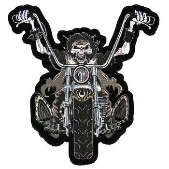 

Skull People Ride Motorcycle Embroidered Retro Patch Punk Rock Style Vest Diy Locomotive Patches For Clothing Jacket Vest Cowboy