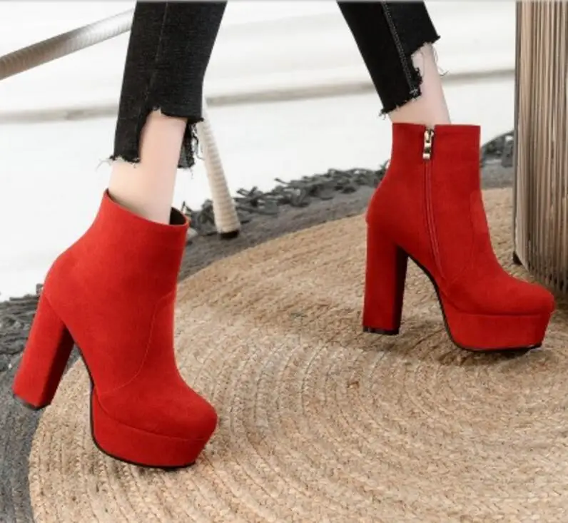 Женские chaussure женщины весна осень женская обувь сапоги на платформе и массивном
