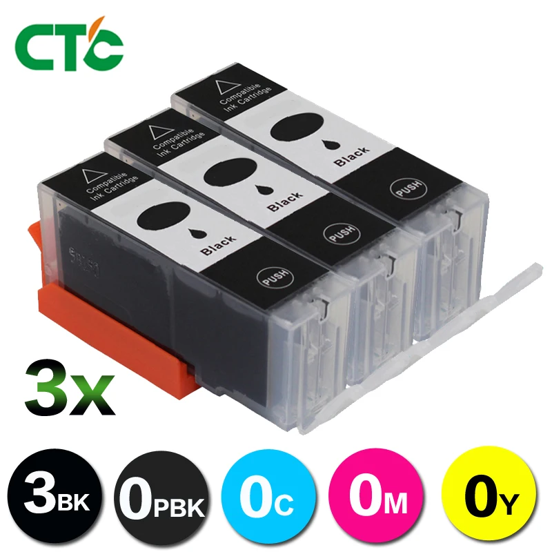 3 BLACK pgi250 CLI 251 XL Ink Cartridge Compatible For Canon PIXMA