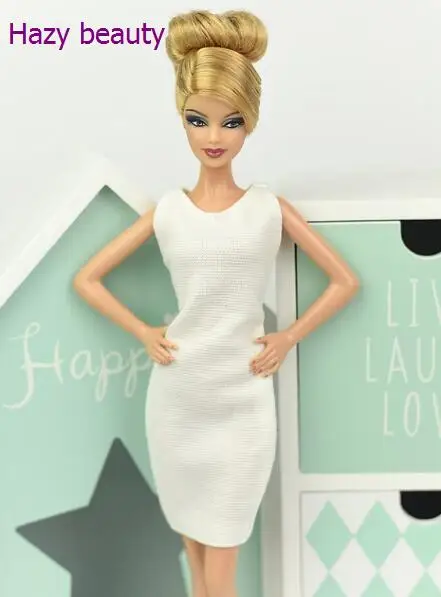 

doll slim short dress White red dresses for BB 1:6 dolls BBI345