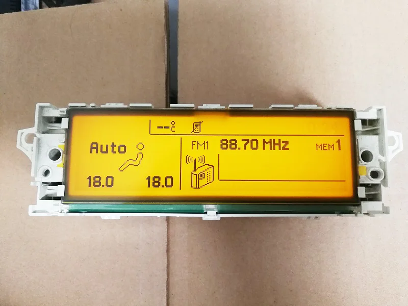 Автомобильный экран с поддержкой USB двойной зоны, воздушный Bluetooth Автомобильный дисплей, желтый монитор, 12 контактов, подходит для 307 407 408 C4 C5