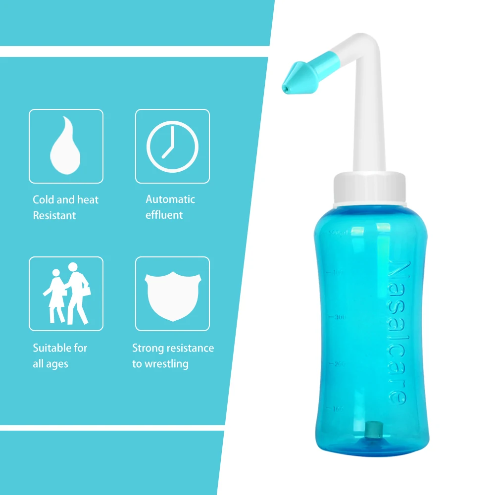 500 мл средство для мытья носа Neti Pot, защита для носа, увлажняет носовой ирригатор, насадка для чистки, избегайте аллергии, ринит, Синусоидальная краску