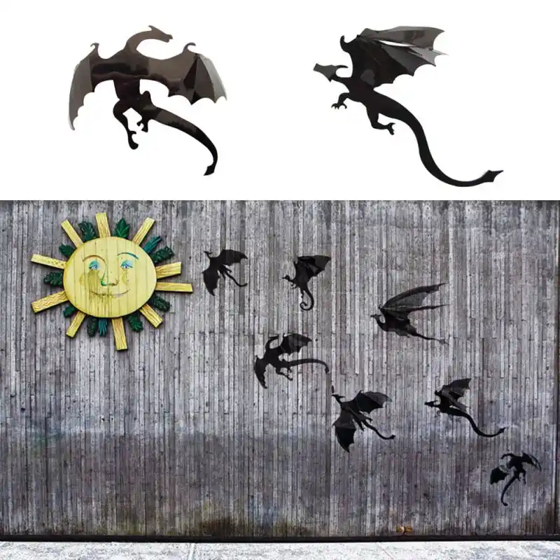 7pcs Set 3d Diy Pvc Dragon Wall Stickers 0437 Halloween Decoration