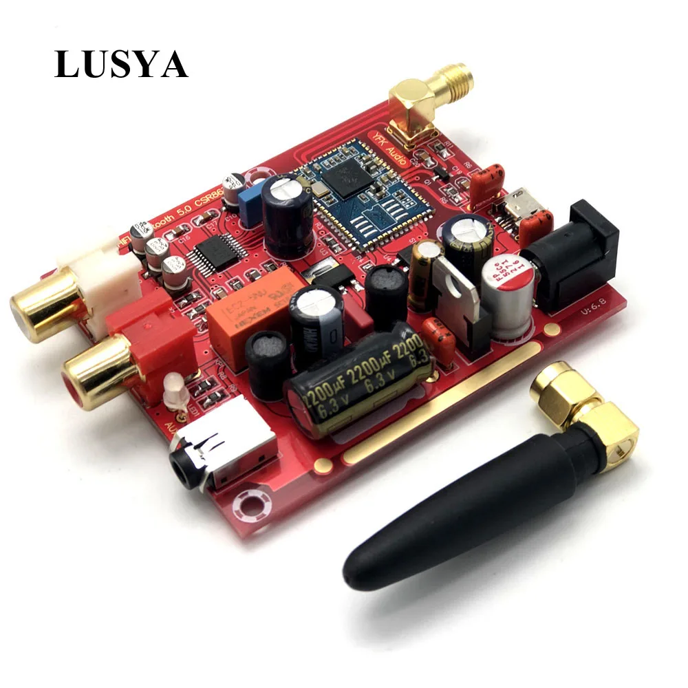 Lusya AUX вход Csr 8675 Беспроводная плата приемника Bluetooth 5 0 PCM5102A APTX HD I2S DAC декодер 24 бит с
