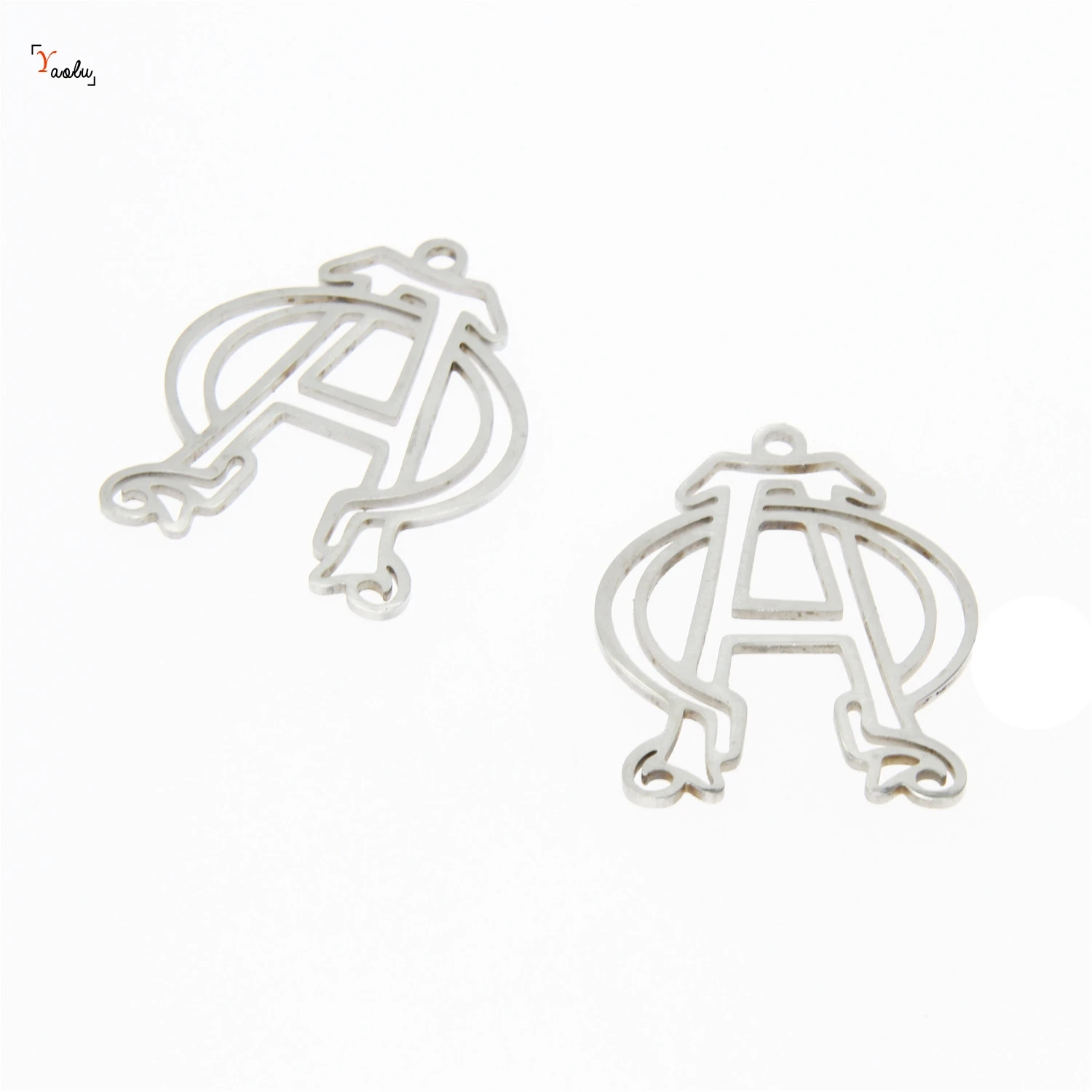 

5pcs/lot Alpha Om-ega Pendant Stainless steel Greek alphabet Christ and God Sign Sigil Charm pendant 31X24mm
