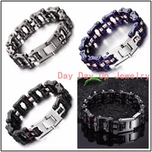 "* 16 мм 129 г Тяжелых Ювелирные Нержавеющей Стали 316L Мутил Цвет Мотоцикла Байкер Цепи мужской мальчика Браслет Рождественский Подарок