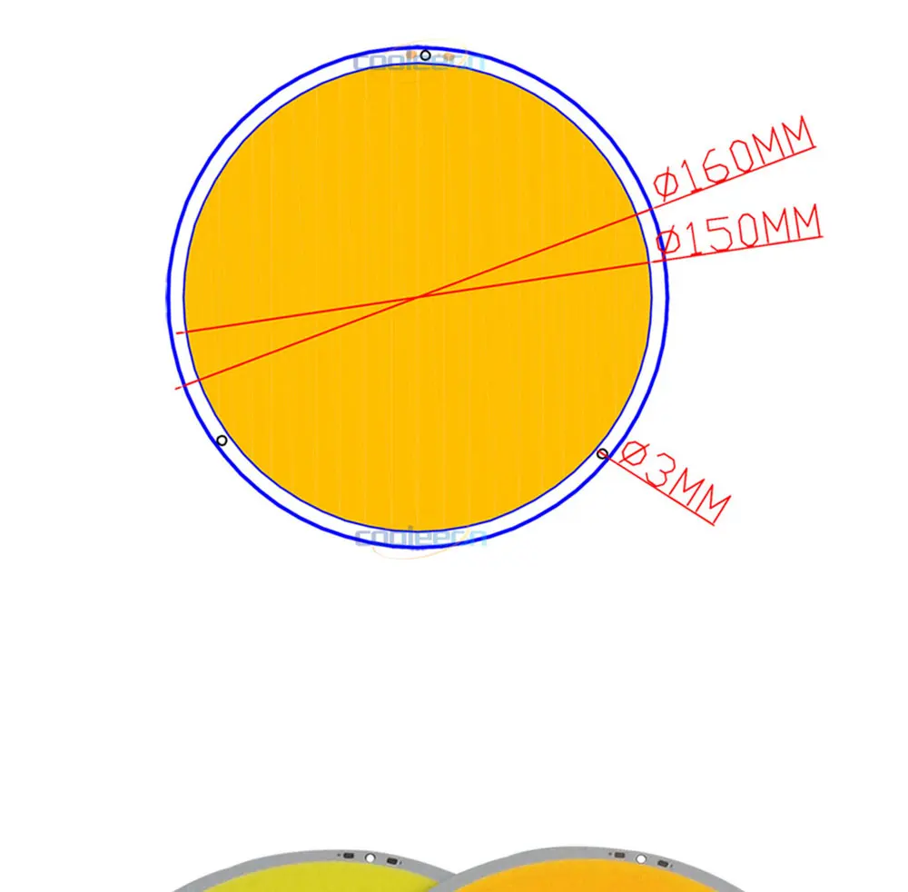 COOLEEON 160 мм 6.3in Диаметр круглый монолитный блок светодиодов источника света 12 V 200 W круговой чип на борту светодиодный светодиод лампы солнца