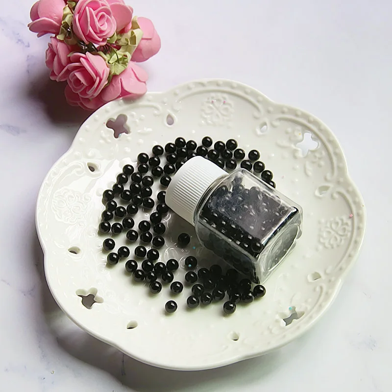 1 коробка слизь глины небольшой крошечные пены бисер для наполнителя слизь DIY принадлежности черный Поддельные жемчужина чай с молоком