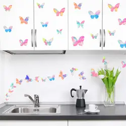 DIY Летающий нескольких бабочка спальня гостиная кухня украшения removbable стены наклейки home decor свадебного этикета