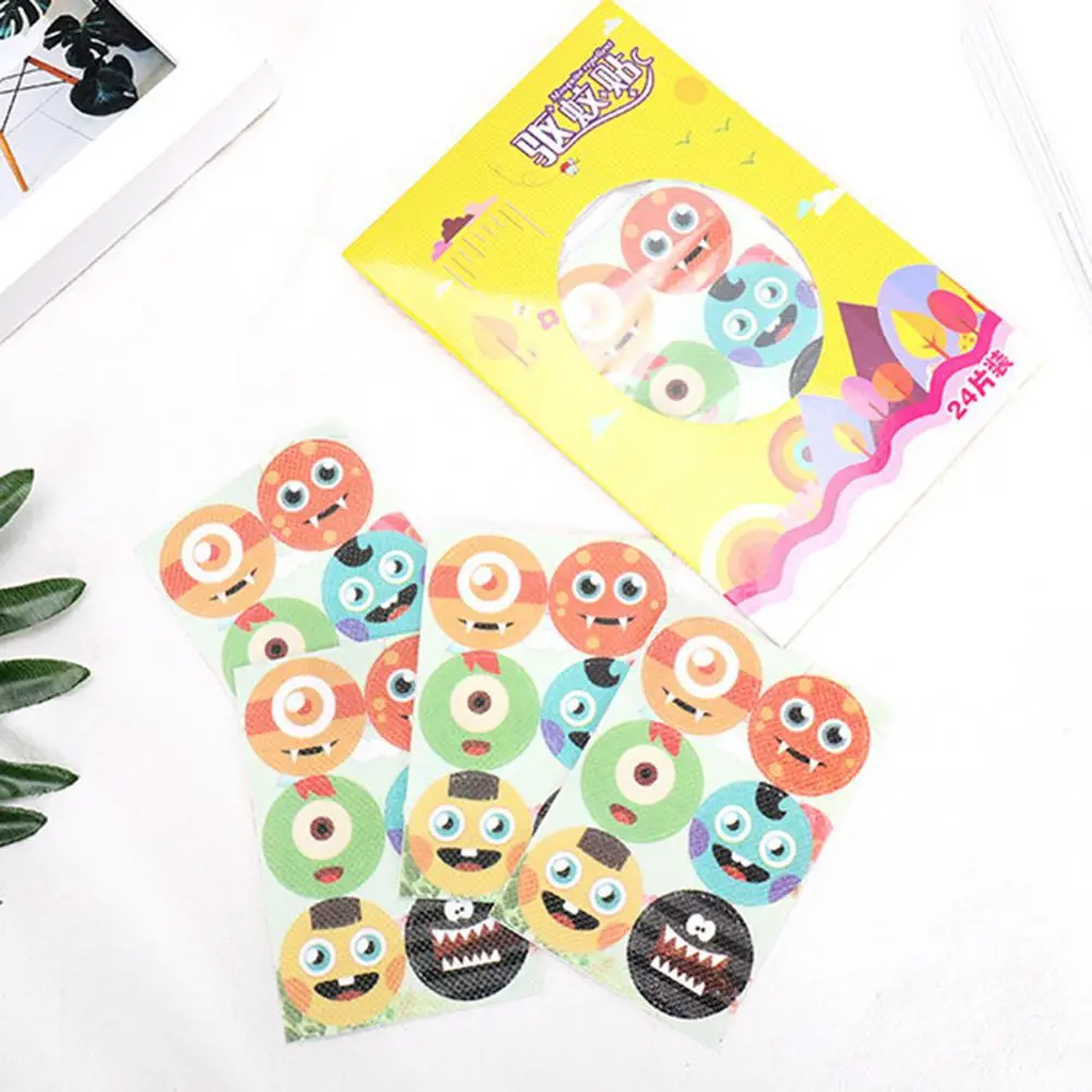 

24PCS Mosquito Stickers Cute Cartoon DIY Mosquito Repellent Patch Natural Essential Oil Mosquito Killer Anti-Mosquito Drive