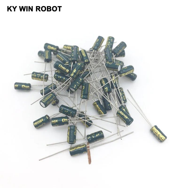 Pengiriman gratis 50 pcs/lot 50 V 1 UF 4*7mm 4mmX7mm Aluminum electrolytic capacitor ic