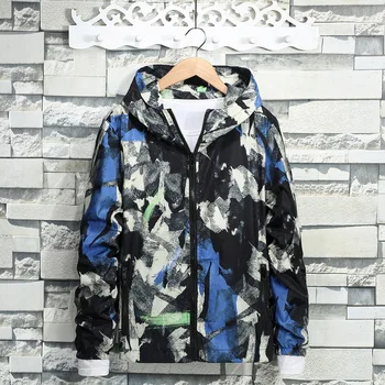 

2020 Spring Autumn Men's Hooded Camouflage Jacket Mens Casual Windbreaker Jacket Outerwear Sportswear Coats Male Plus Size 7XL