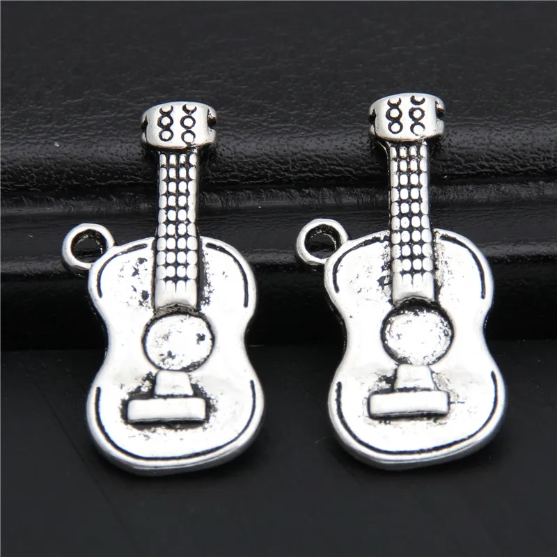 

20pcs Ibetan Silver Guitar Charms Pendants Music Jewelry Making Accessories DIY A2946