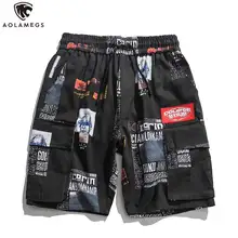 Aolamegs шорты мужские Мульти-фотографии принт Бермуды для пляжа до колена шорты хип-хоп Эластичный пояс мужские s летние т
