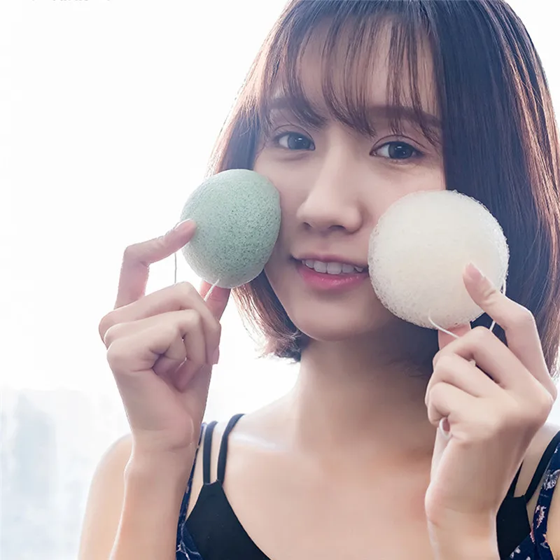 

Face Skin Care Tools 1 Pcs 3 Colors Fashion Natural Konjac Puff Face Washing Facial Sponge Exfoliator for Women Spin Brush