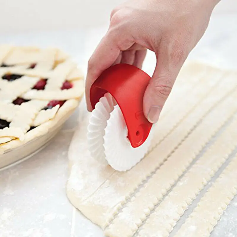Пирог украшения выпечки резак пицца выпечка решетчатый Резец нож для рубки теста с поддерживающим роликом для пицца выпечка пирога Пластик колеса