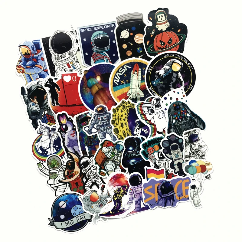 TD ZW 50 قطعة الخارجي الفضاء رائد الفضاء ملصقات ل حقيبة سكيت محمول الأمتعة الثلاجة الهاتف سيارة التصميم DIY ملصق لاصق لامع ورائع