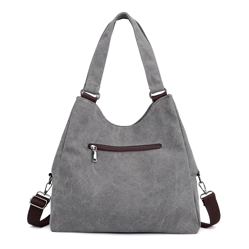 Большая вместительная холщовая женская сумка-хобо, Женская прочная сумка на плечо, женская модная повседневная сумка высокого качества