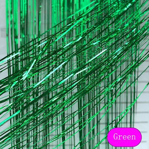 2 м 3 м Радужный фон с кисточками гирлянды шторы из фольги фоновые принадлежности для фотосъемки Свадебные украшения для дня рождения - Цвет: green