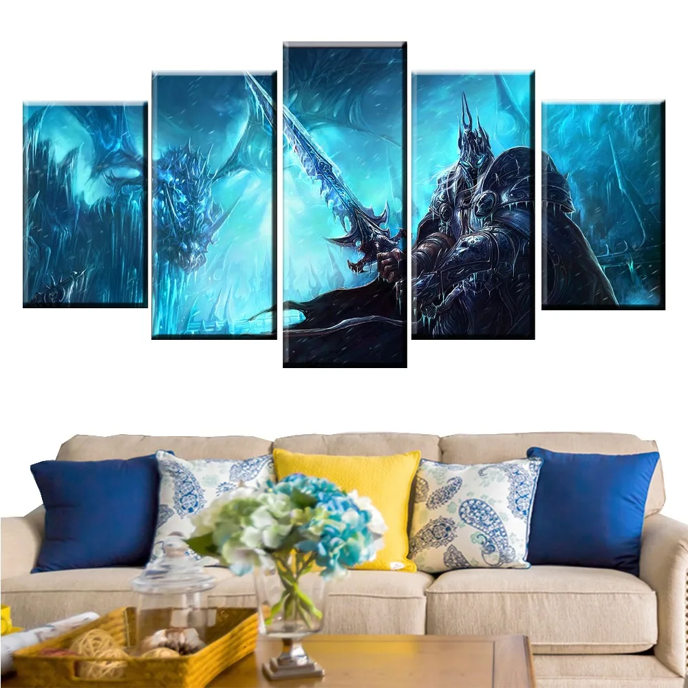  5 Pieces Video Game WOW DOTA 2 Painting Poster And Prints Modern Decorative Mural Art Room Wall Dec