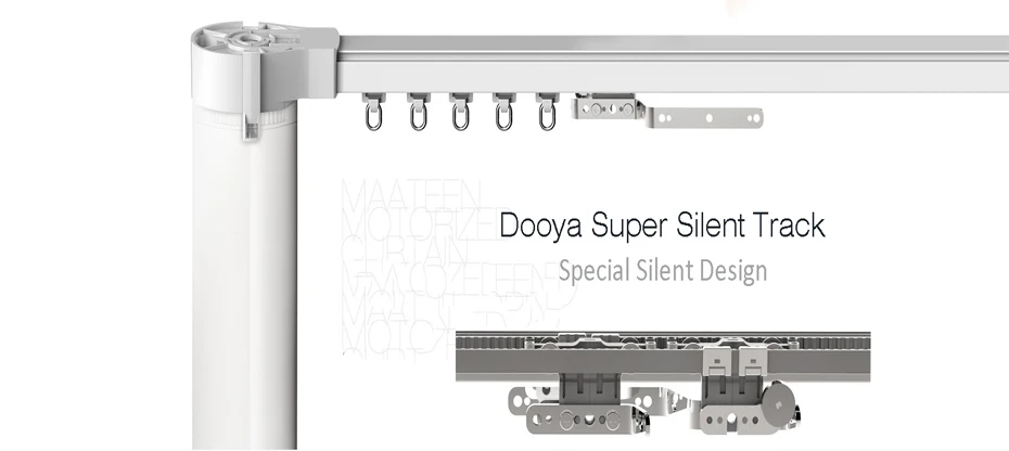 Dooya Wall Mounting Bracket for Electronic Automatic Curtain Track Pole, Double Layer Bracket for Dooya Curtain Rail Window Rod-3