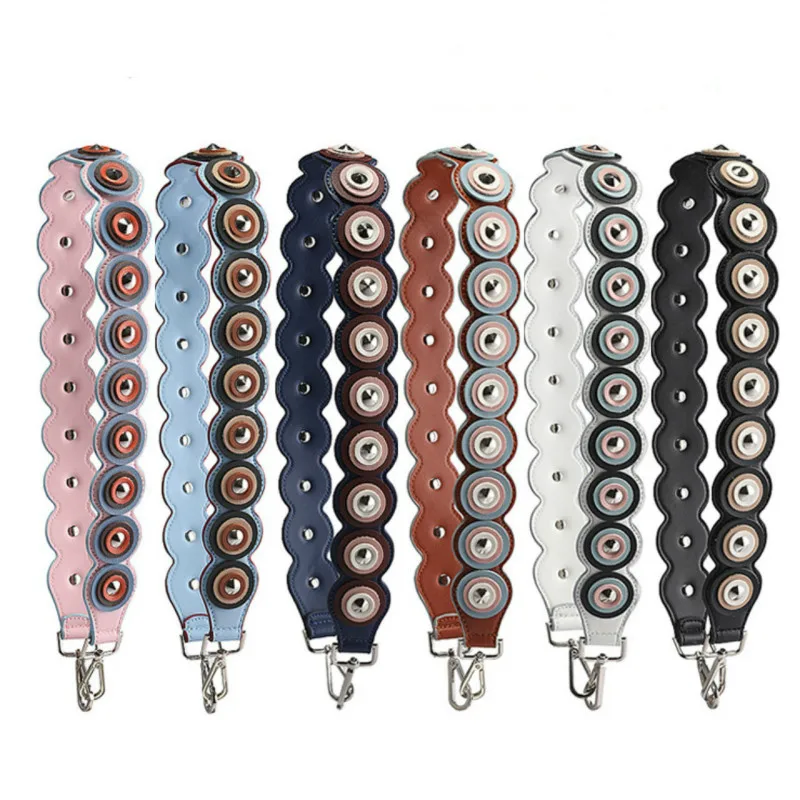 

New Designer Round Rivet Good Quality Handbag Strap Silver Metal Shoulder Bag Straps Ladies Handbag Belts Bag Parts Accessories