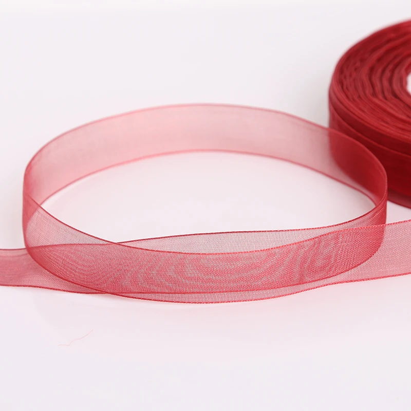 6 38mm (20/50) Yard/Rolls Pretty Silk Organza Ribbon Wholesale Gift