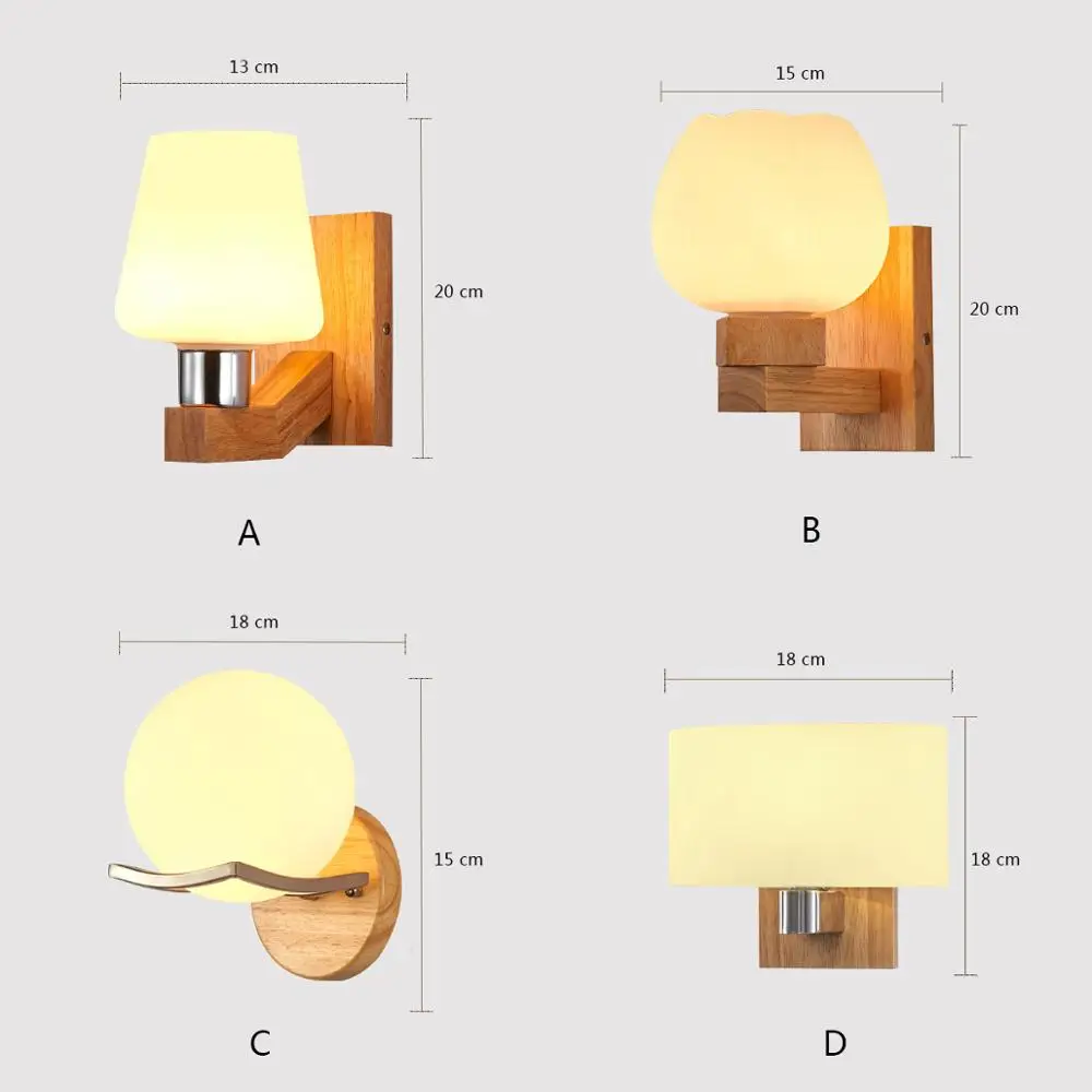 Современный Крытый деревянный настенный светильник Скандинавское стекло прикроватный дизайн Wandlamp коридор лестницы Декоративные Светодиодные Бра Настенные светильники E27