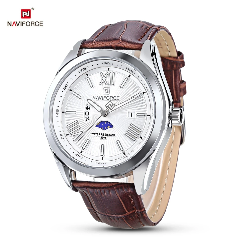 

NAVIFORCE New Men Watches Luxury Brand Waterproof Sport Military Watches Men's Leather Quartz Watch Male Clock Relogio Masculino