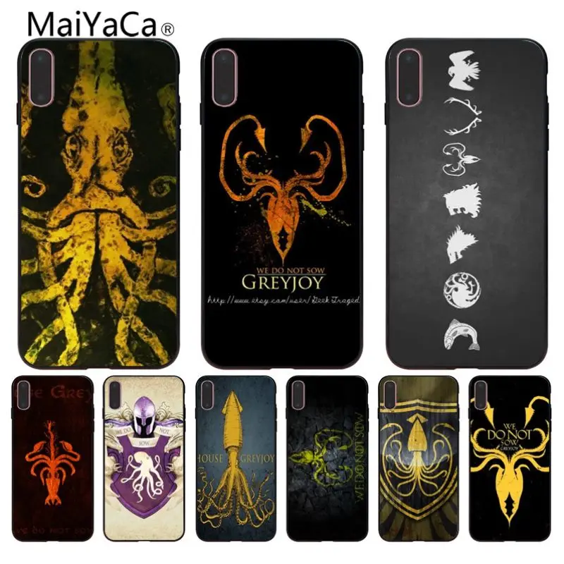 MaiYaCa Игра престолов house Грейджой черный мягкая оболочка для iphone 6 6s 6plus 6s плюс 7 7 plus 8 8 плюс 5 5S 5C чехол